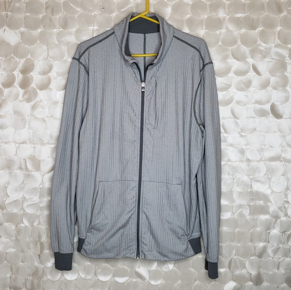 Lululemon Grey Herringbone Full zip Jacket XXL